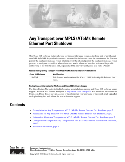 Any Transport over MPLS (AToM): Remote Ethernet Port