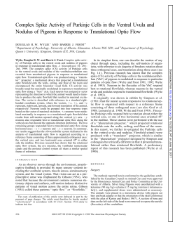 Complex Spike Activity of Purkinje Cells in the Ventral Uvula and