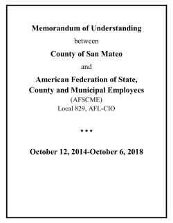 Memorandum of Understanding - San Mateo County HR