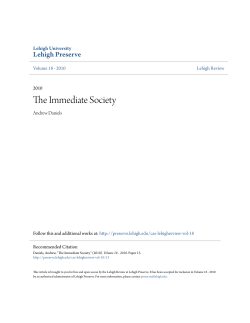 The Immediate Society - Lehigh Preserve