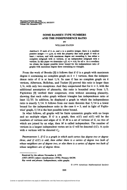 some ramsey-type numbers and the independence ratio