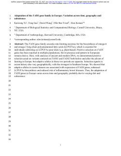 Adaptation of the FADS gene family in Europe: Variation