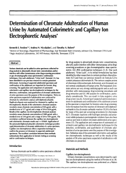 Determination of Chromate Adulteration of Human Urine by