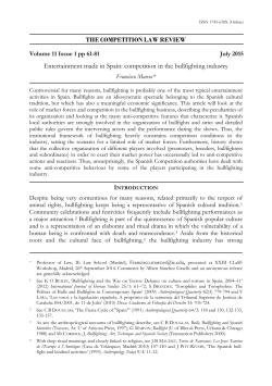 Entertainment made in Spain: competition in the bullfighting industry?