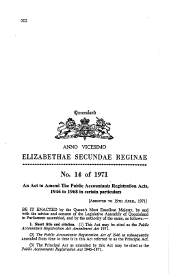 Public Accountants Registration Act Amendment Act 1971