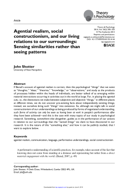 Agential realism, social constructionism, and our living relations to