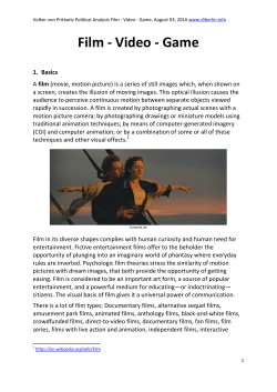 Film - Video - Game - Institute for Political Analysis