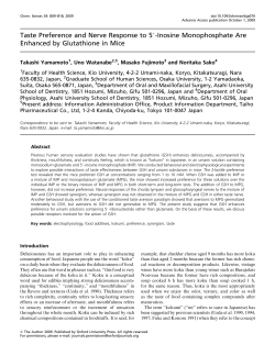Taste Preference and Nerve Response to 5
