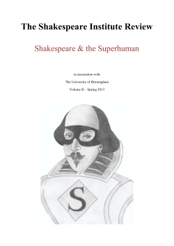 available - The Shakespeare Institute Review