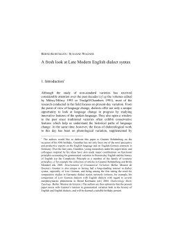 A fresh look at Late Modern English dialect syntax