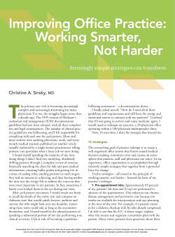 Improving Office Practice: Working Smarter, Not Harder