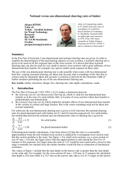 Notional versus one-dimensional charring rates of timber Summary