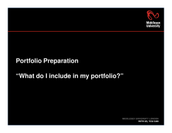 Portfolio Preparation &ldquo;What do I include in my portfolio?&rdquo;