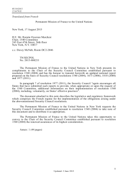 France Report - the United Nations