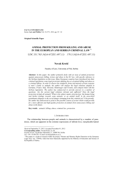 animal protection from killing and abuse in the