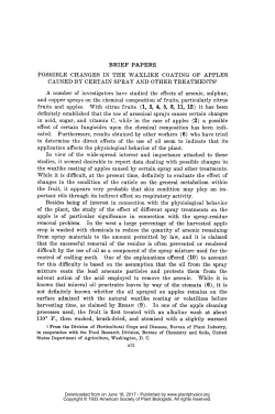 POSSIBLE CHANGES IN THE WAXLIKE COATING OF APPLES the