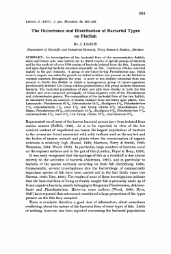 The Occurrence and Distribution of Bacterial Types