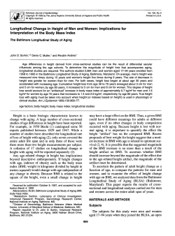 Longitudinal Change in Height of Men and Women: Implications for