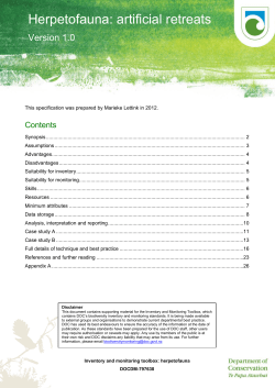 Artificial retreats for herpetofauna
