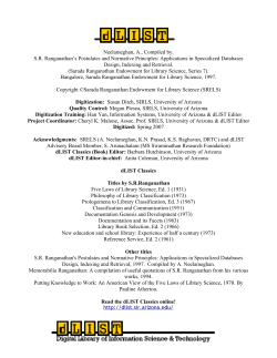 S. R. Ranganathan`s Postulates and Normative Principles