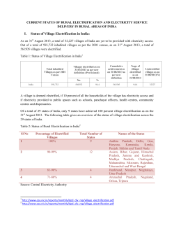 I. Status of Village Electrification in India