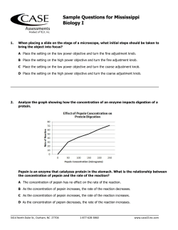 Sample Questions for Mississippi Biology I