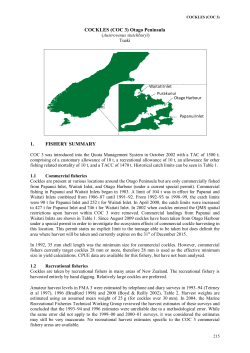 COCKLES (COC 3A) Otago Peninsula