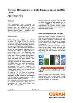 Thermal Management of Light Sources Based on SMD LEDs
