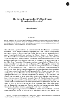 The Edwards Aquifer: Earth`s Most Diverse Groundwater Ecosystem?