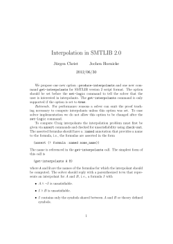 Interpolation in SMTLIB 2
