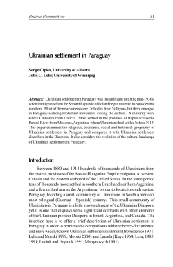 Ukrainian settlement in Paraguay - PCAG