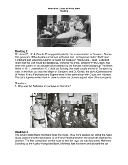 Reading 1: On June 28, 1914, Gavrilo Princip participated in the