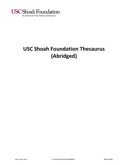 Keyword Thesaurus - USC Shoah Foundation