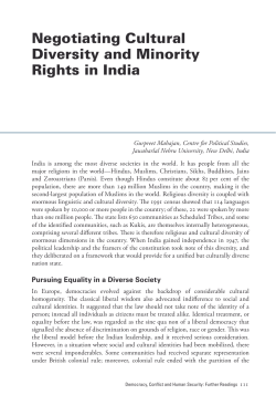 Negotiating Cultural Diversity and Minority Rights in India