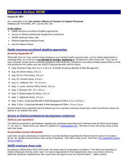 Alliance Action NOW - San Antonio Alliance