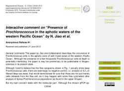 Interactive comment on &ldquo;Presence of Prochlorococcus in the aphotic