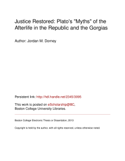 of the Afterlife in the Republic and the Gorgias