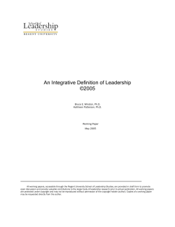 An Integrative Definition of Leadership © 2005