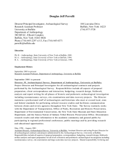Douglas J. Perrelli`s CV - UB Archaeological Survey