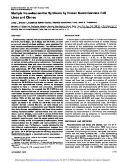 Multiple Neurotransmitter Synthesis by Human Neuroblastoma Cell