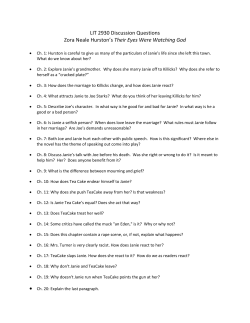 LIT 2930 Discussion Questions Zora Neale Hurston`s Their Eyes