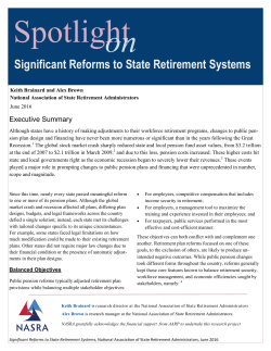 Significant Reforms to State Retirement Systems