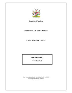 Pre-primary phase: pre