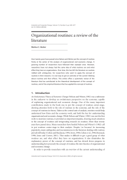 Organizational routines: a review of the literature