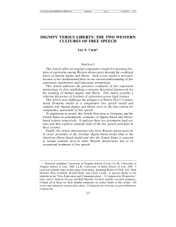 dignity versus liberty: the two western cultures of