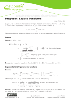 Integration: Laplace Transforms