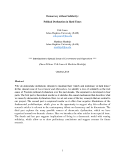 Democracy without Solidarity