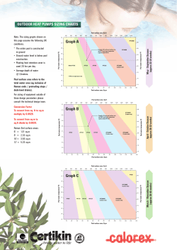 Calorex Pro-Pac Pool Heat Pump Sizing Chart