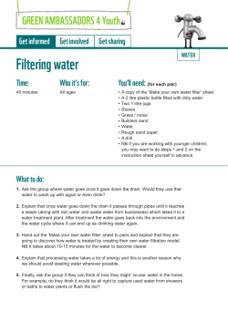 Filtering water - Green Ambassadors | For Youth