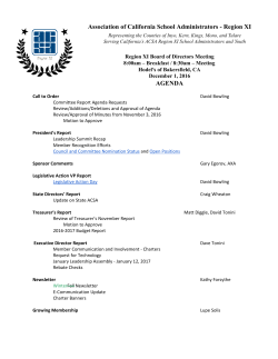 AGENDA &ndash; Region 11 &ndash; Dec. 1, 2016 - ACSA Regions